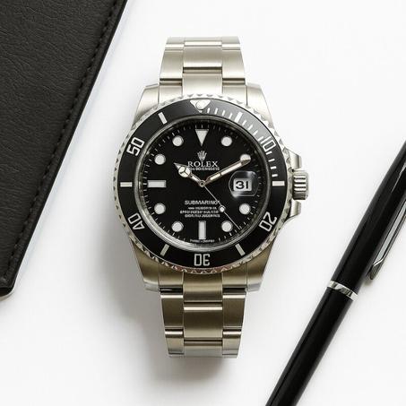 Montre de luxe pour homme – Style Submariner acier noir