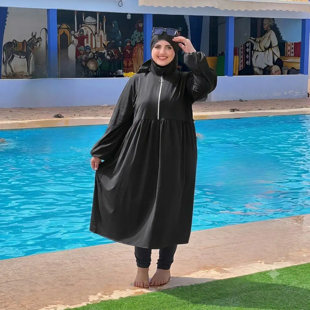 بوركيني كيتكون من 3 قطع توب بولياميد