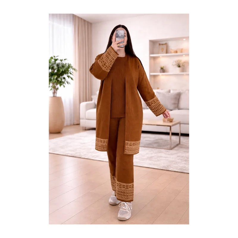 أونسومبل شتوي أنيق 3 قطع - صوف دافئ وعصري