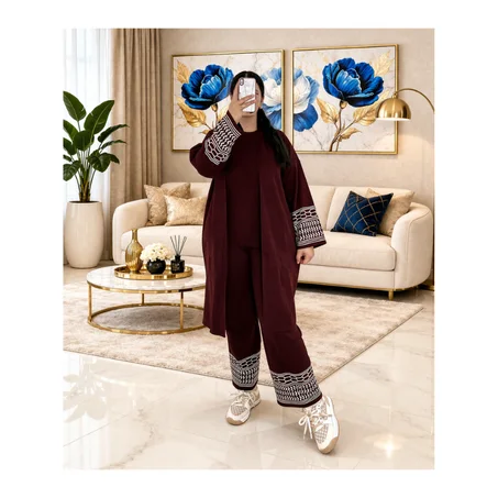 أونسومبل شتوي أنيق 3 قطع - صوف دافئ وعصري