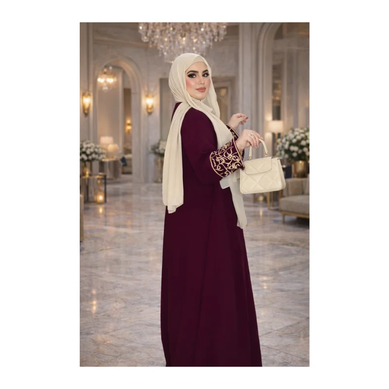 عباية أنيقة 2 قطع - فخامة عصرية بطرز ملكي ف اليدين