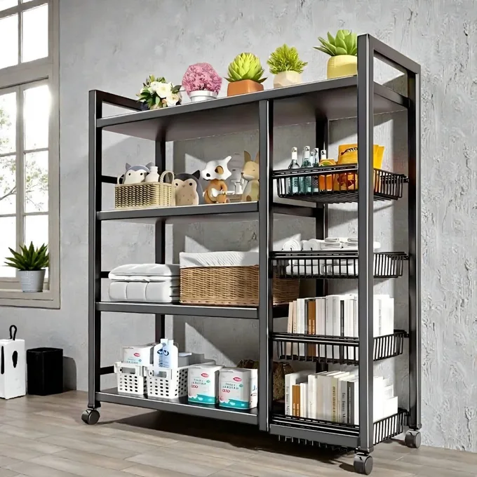 رف التخزين المتحرك بـ 4 طبقات  inoxydable