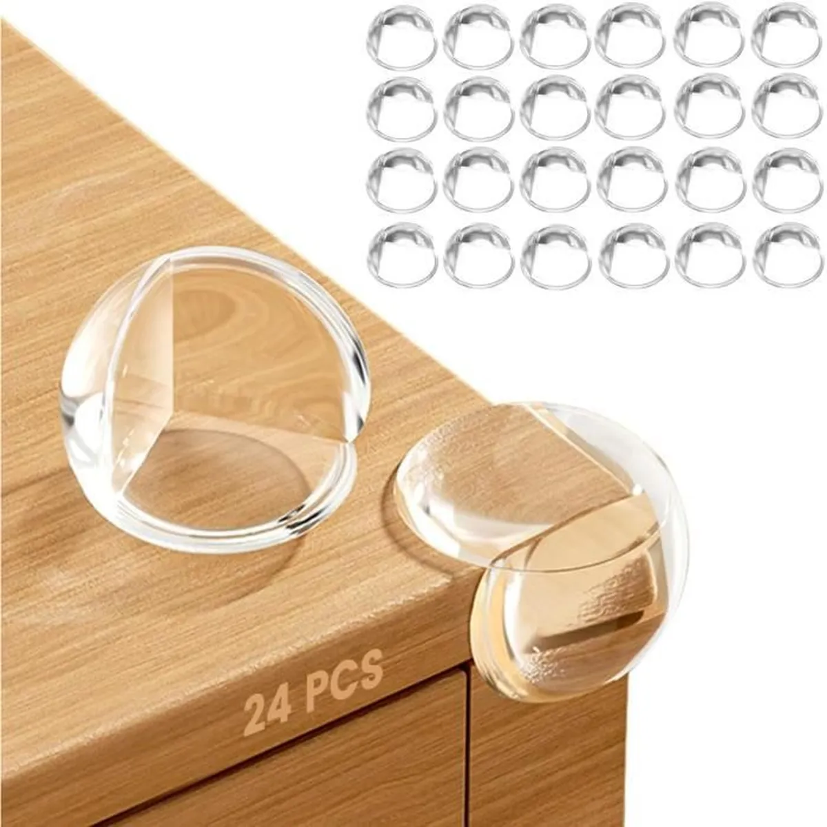 واقي الأطفال من الزوايا الحادة ، لون شفاف ويتكون من 4 قطع