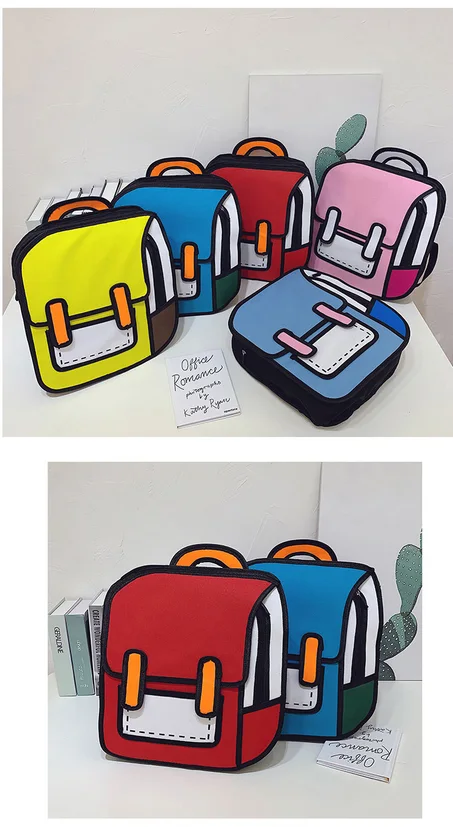 حقيبة ظهر كرتونية ثلاثي الأبعاد