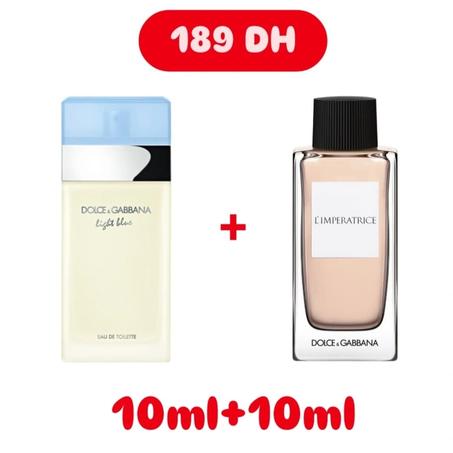 10ml D&G light blue + 10ml D&G l’impératrice