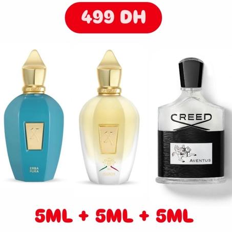 5ml xerjoff erba pura+5ml xerjoff naxos+5ml creed aventus