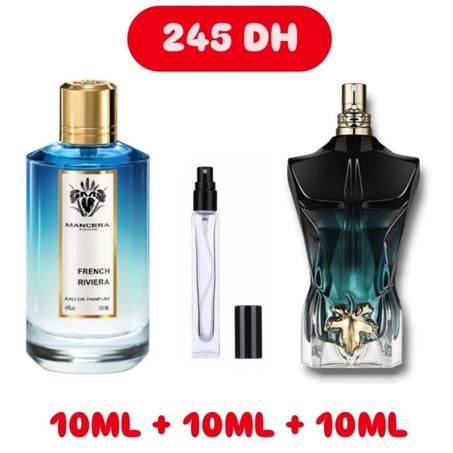 10ml mancera French riveira+10ml jpg le beau le parfum+10ml gratuite