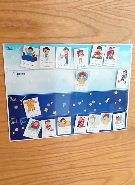 Routine enfant matin et soir pour garçons