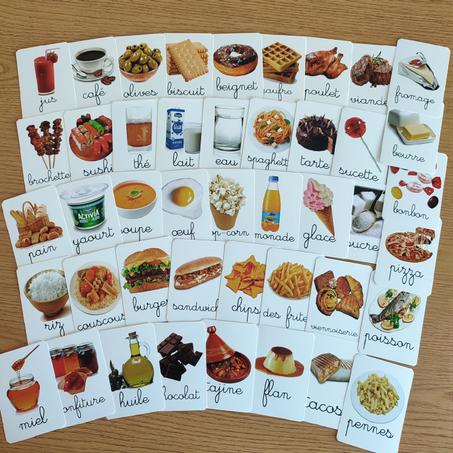 Cartes des aliments en français
