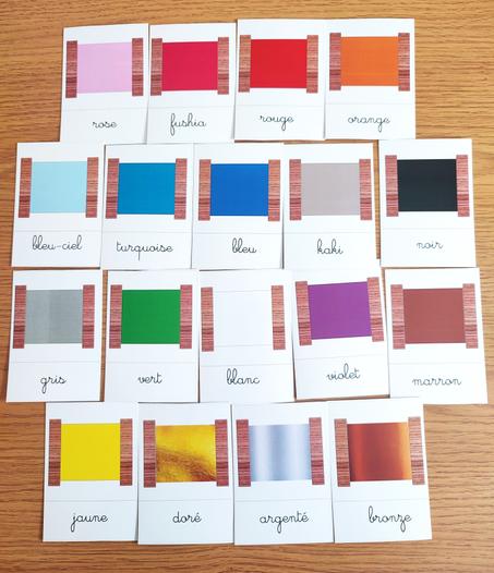 18 cartes des couleurs français