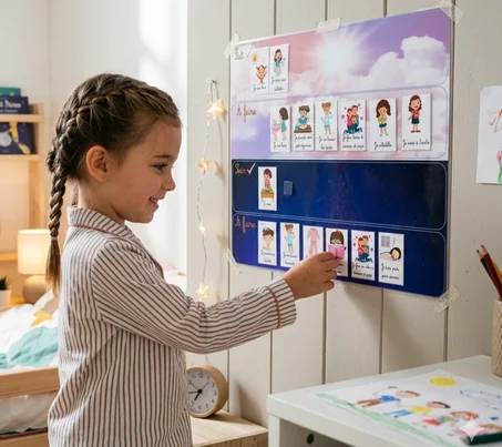 Routine enfant matin et soir pour filles