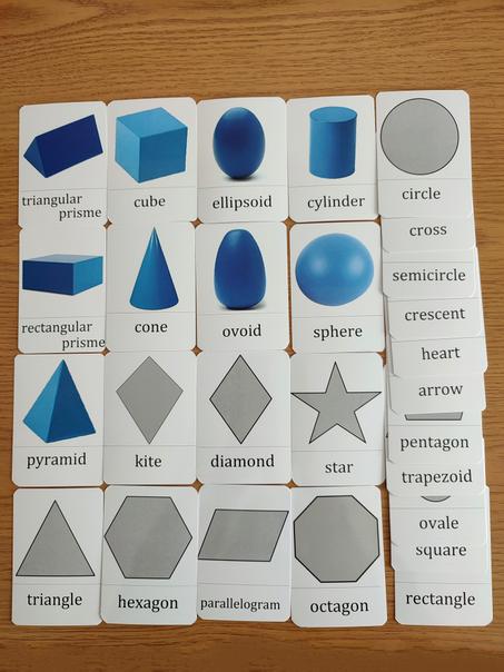 27 cartes de nomenclature des formes géométriques en anglais