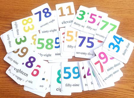 101 cards of numbers