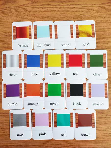 18 Cartes de nomenclature des couleurs en anglais