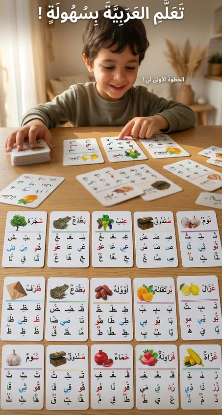 28 cartes de l'alphabet arabe