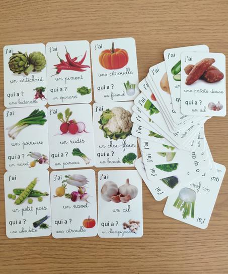 27 cartes de jeu de vocabulaire legumes