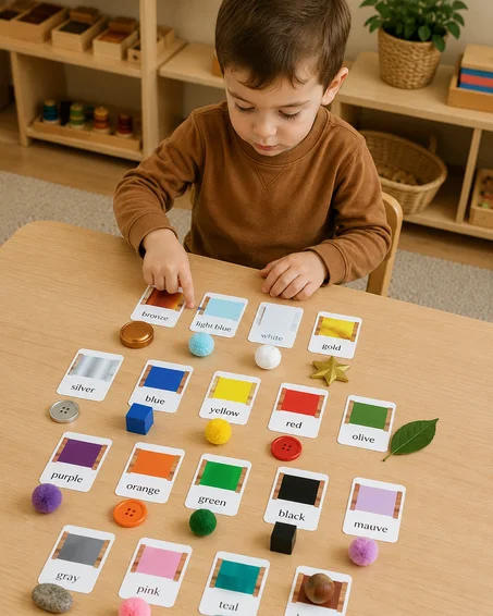 18 Cartes de nomenclature des couleurs en anglais