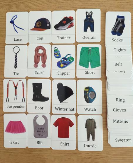 45 cards of clothes and accessories