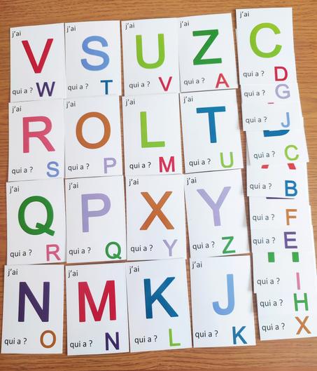 jeu de vocabulaire alphabet, j'ai.. Qui a...