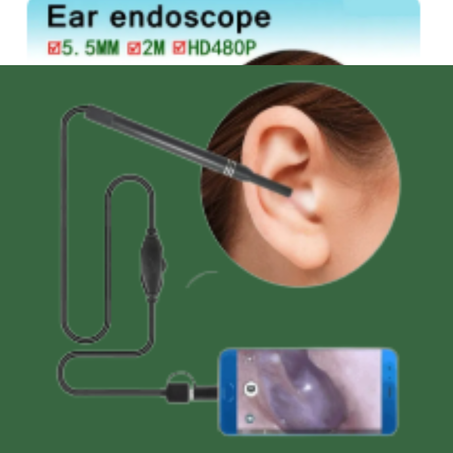 Cuillère d'oreille électronique avec mini caméra