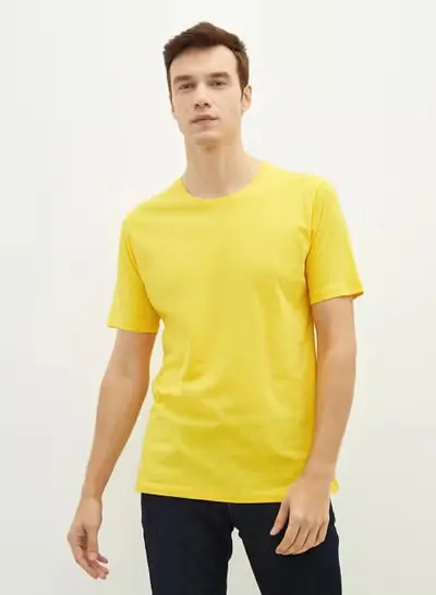 Basic cotton T-shirt oversize - Yellow