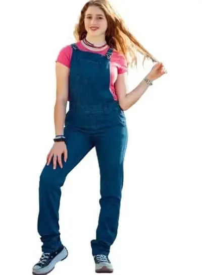 Elegant Jumpsuit Jeans for Girls - Blue