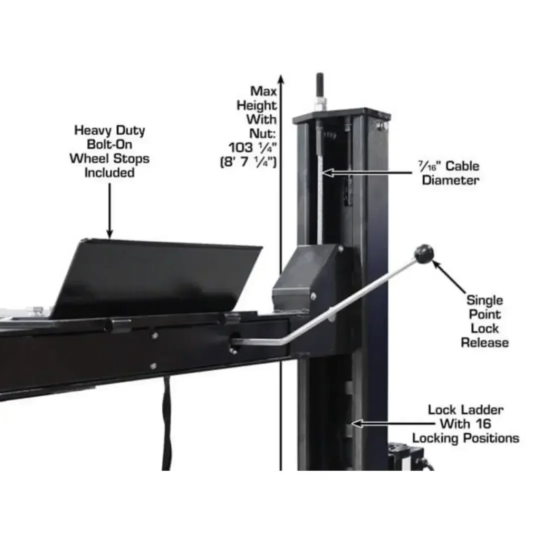 Atlas ALI Certified APEX9 4-Post Lift + RJ6 Rolling Bridge Jack Combo