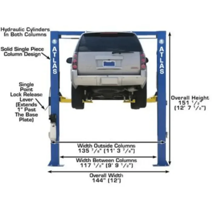 Atlas Garage Extra Tall/Extra Wide 4 Post Portable Car Lift
