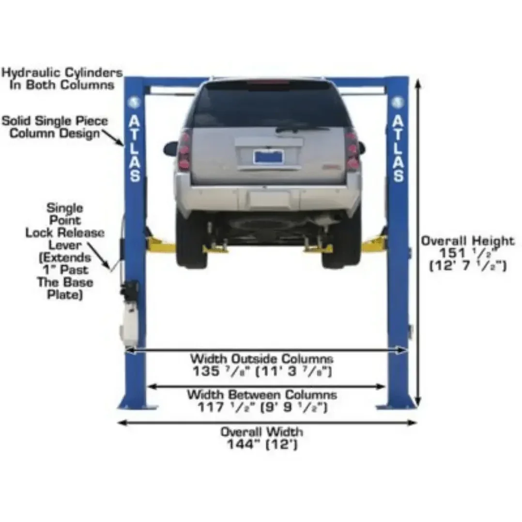 Atlas Garage Extra Tall/Extra Wide 4 Post Portable Car Lift