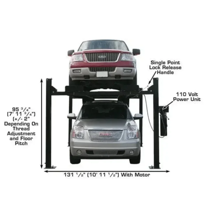Atlas Garage Extra Tall/Extra Wide 4 Post Portable Car Lift