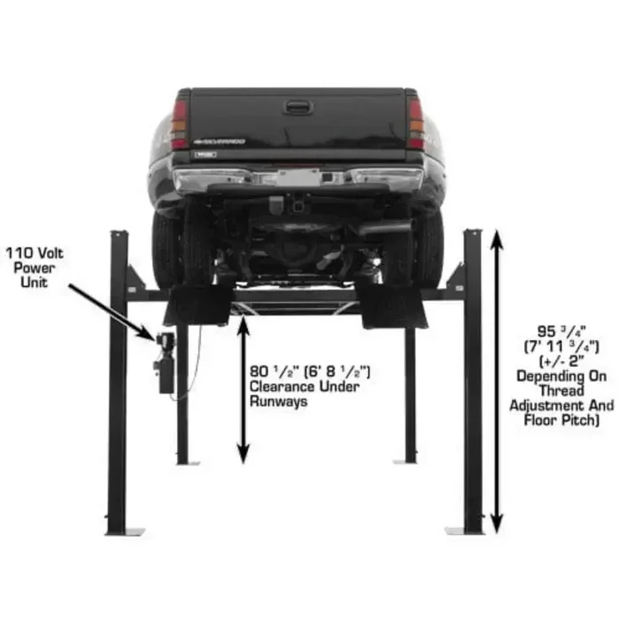 Atlas Garage Extra Tall/Extra Wide 4 Post Portable Car Lift