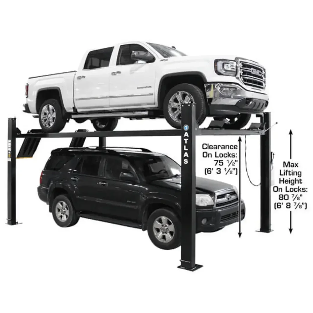 Atlas ALI Certified APEX9 4-Post Lift + RJ6 Rolling Bridge Jack Combo