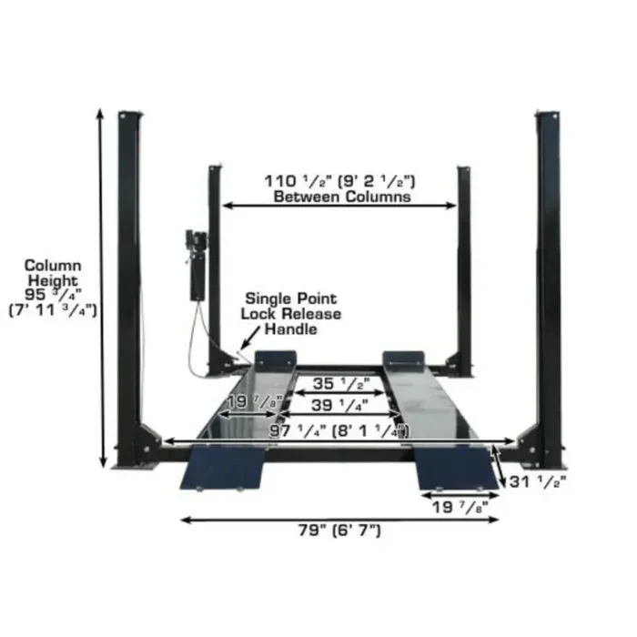 Atlas Garage Extra Tall/Extra Wide 4 Post Portable Car Lift