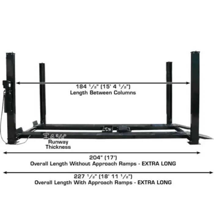Atlas Garage Extra Tall/Extra Wide 4 Post Portable Car Lift