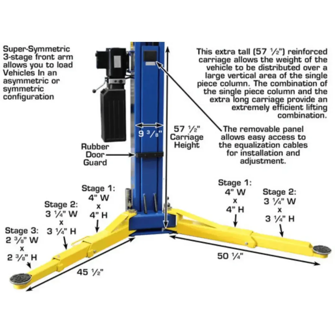 Atlas 9OHSC Overhead 9,000 lb. Capacity 2 Post Lift