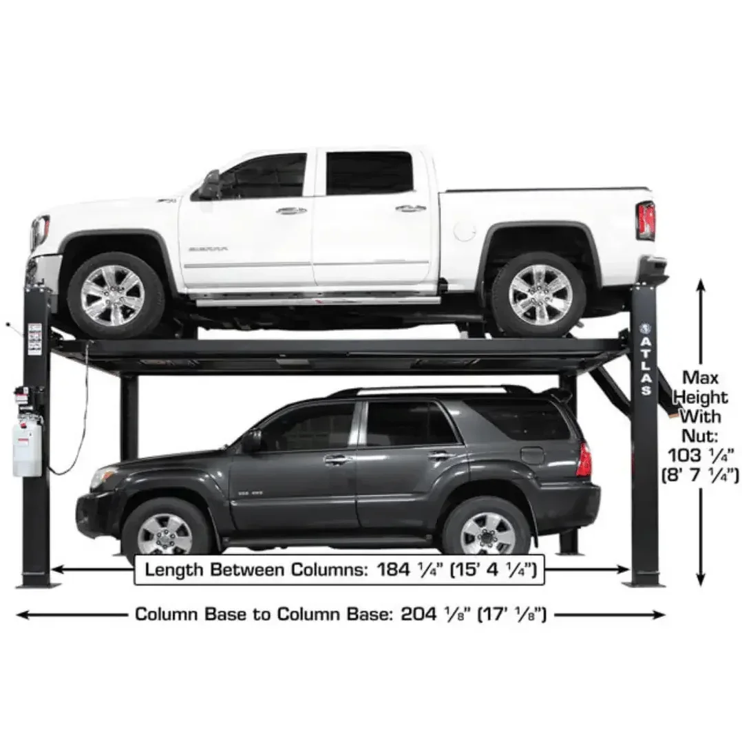 Atlas ALI Certified APEX9 4-Post Lift + RJ6 Rolling Bridge Jack Combo
