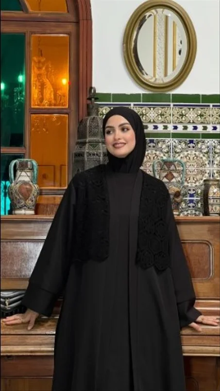 🖤 عباية أناقة فاخرة بتصميم راقي