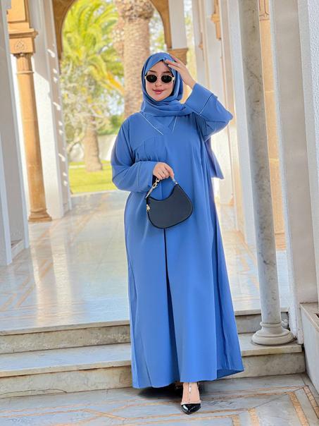 عباية راقية مكونة من قطعتين بأفخم أنواع التوب كريب روزا