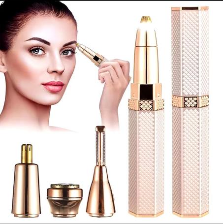 ماكينة إزالة شعر الوجه والحواجب 4 في 1 بدون ألم للنساء