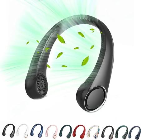 Portable Neck Fan, Hands Free Bladeless Fan, 360° Cooling Personal Fan