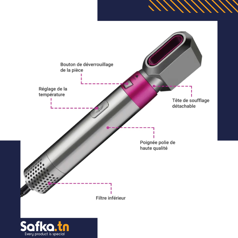 Outil de coiffure multifonctionnel 5 en 1 pour sèche-cheveux