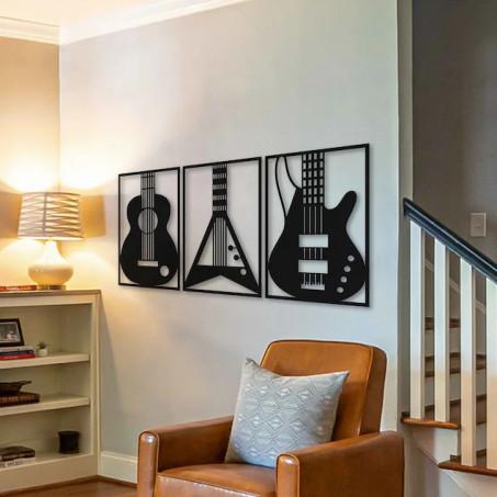 لوحة جدارية آلات الموسيقية من الخشب