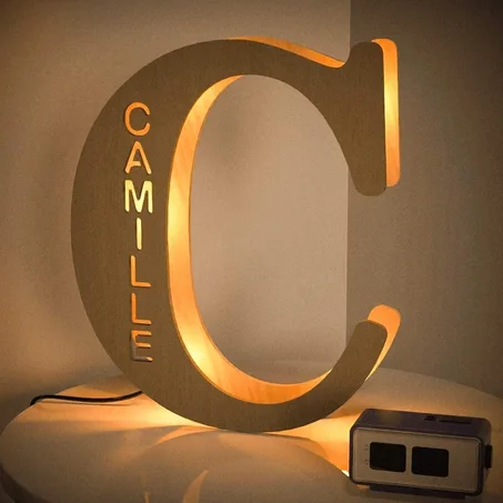 Murale Lettre Lumière en Bois حرف مضيئ بالخشب