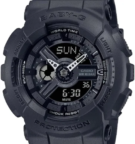 Casio Women Watch Baby -G Analog Digital Black Dial Resin Band BA-110XBC-1ADR