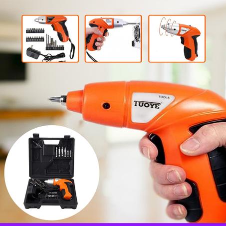 Cordless Screwdriver 45 PCs شنطة عدة مفك ودريل 44 قطعة