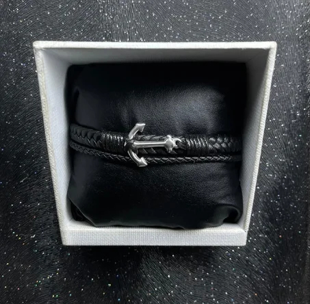 SHADOW ANCHOR LEATHER BRACELET