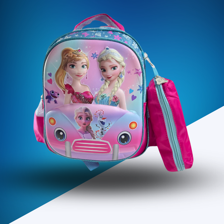 حقيبة ظهر مدرسية للأطفال - فروزن الأزرق يمنحك الفضاء