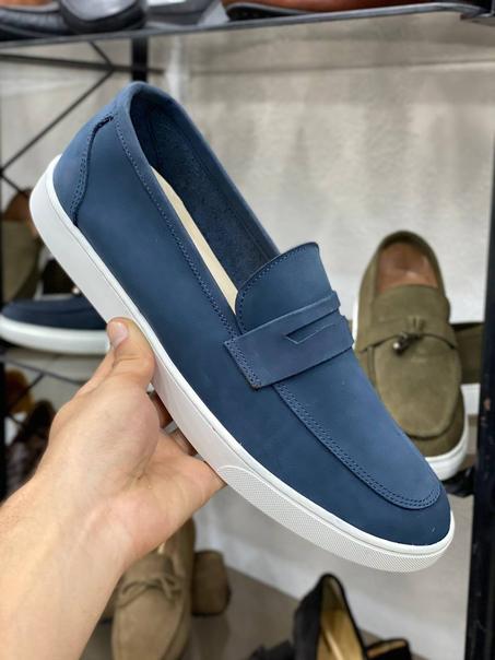 Ballerine bleu marine cuir originale 100% cuir