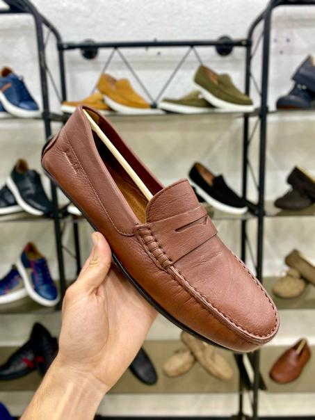Mocassins cuir marron pour homme