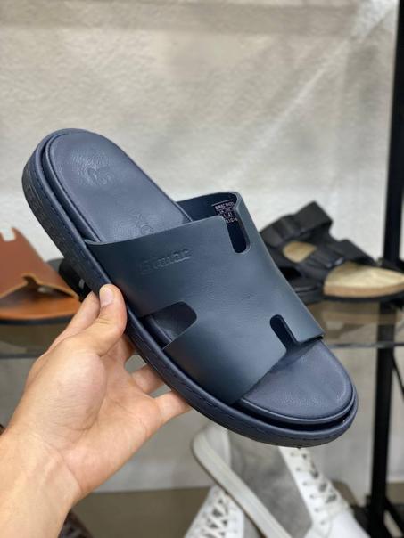 Sandales Hermes bleu 100% cuir